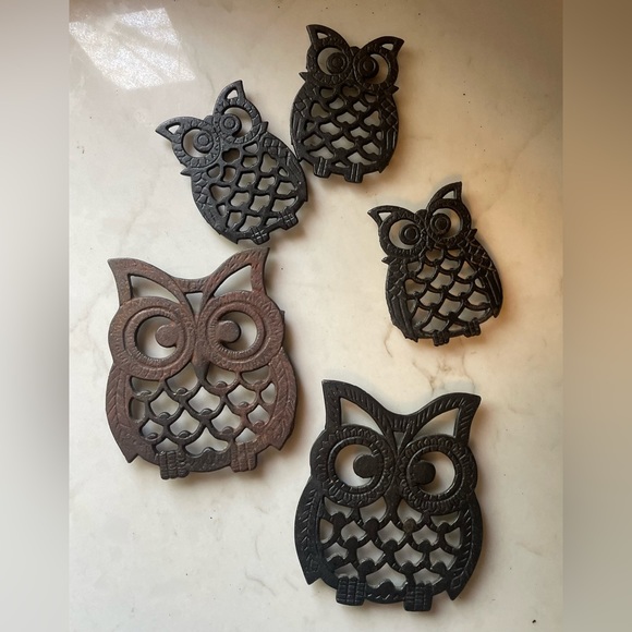 Made in Taiwan Kitchen Vtg 97s Cast Iron Owl Trivet Poshmark